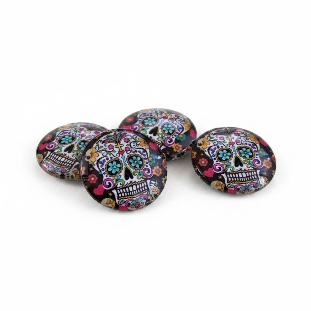 Sugar Skull Cabochons - 4 Pack