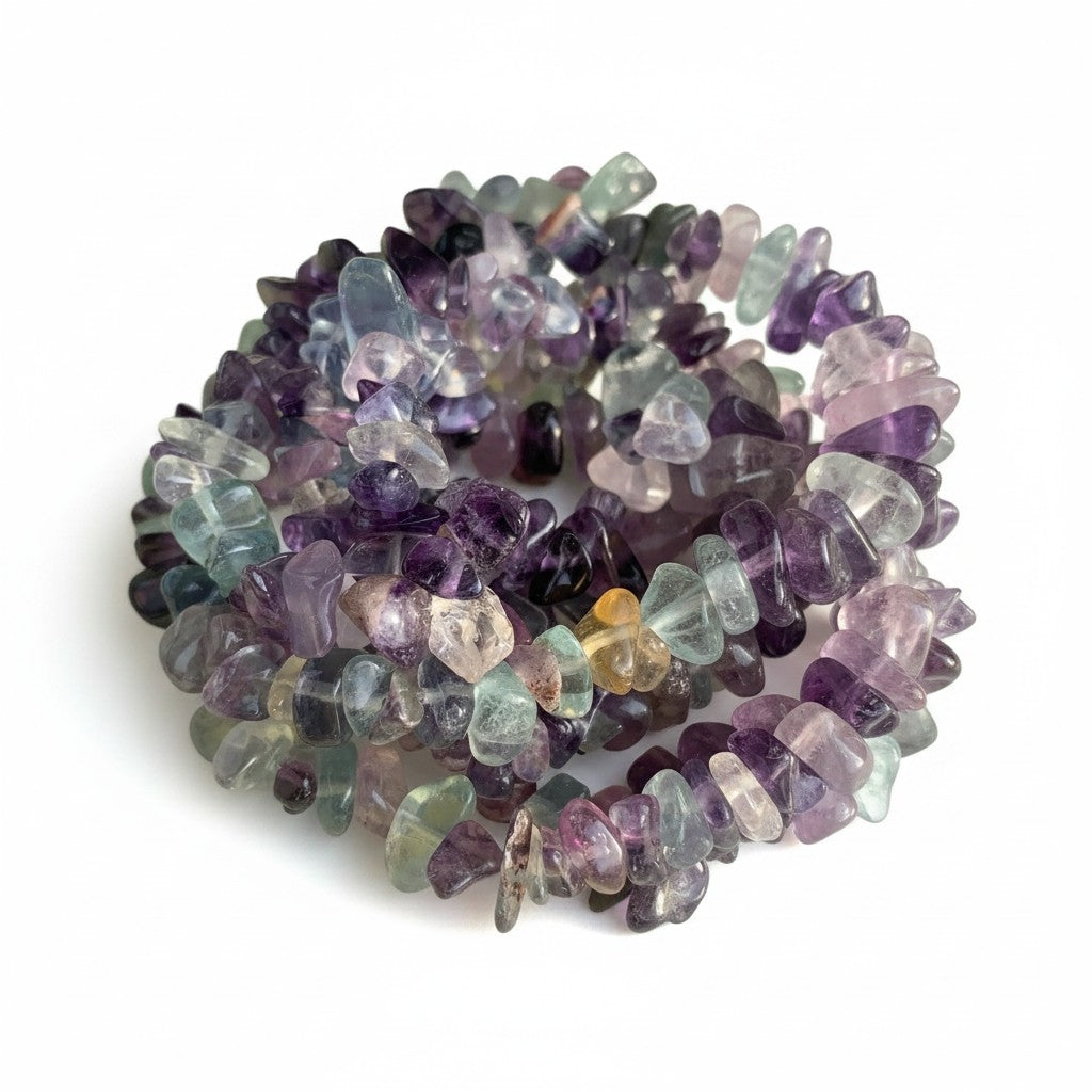 Strand of Fluorite Gemstone Beads Size 4-8mm