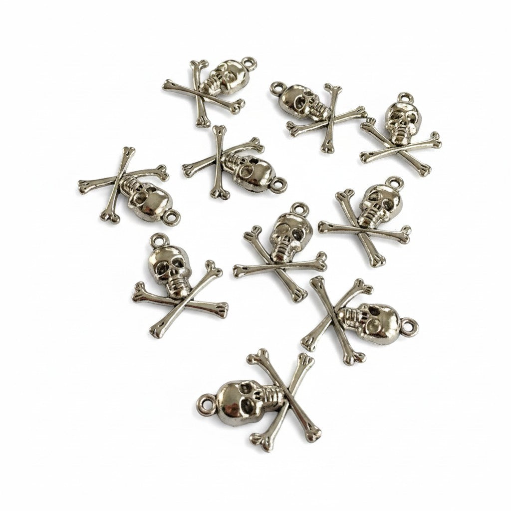 Skull Charms - Pack of 10 - Size 25mm