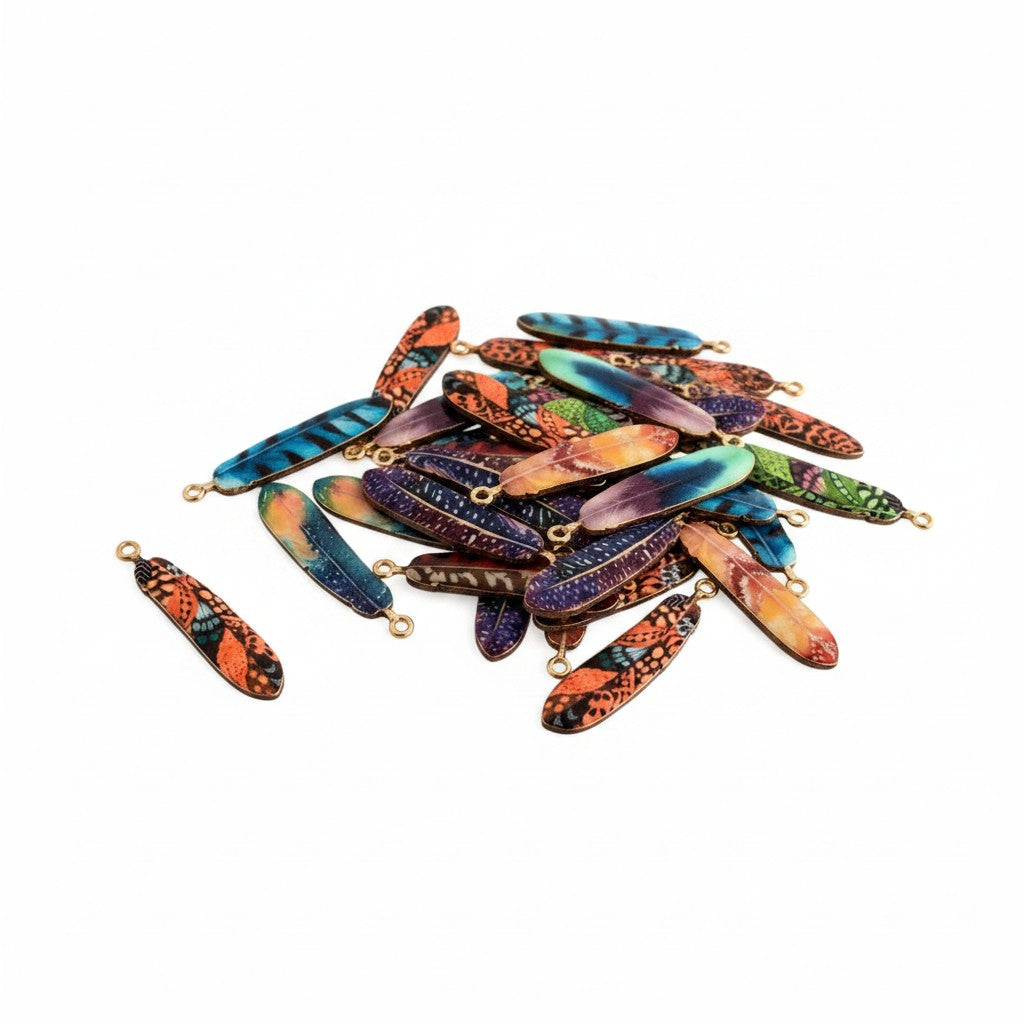 Feather Enamel Charm