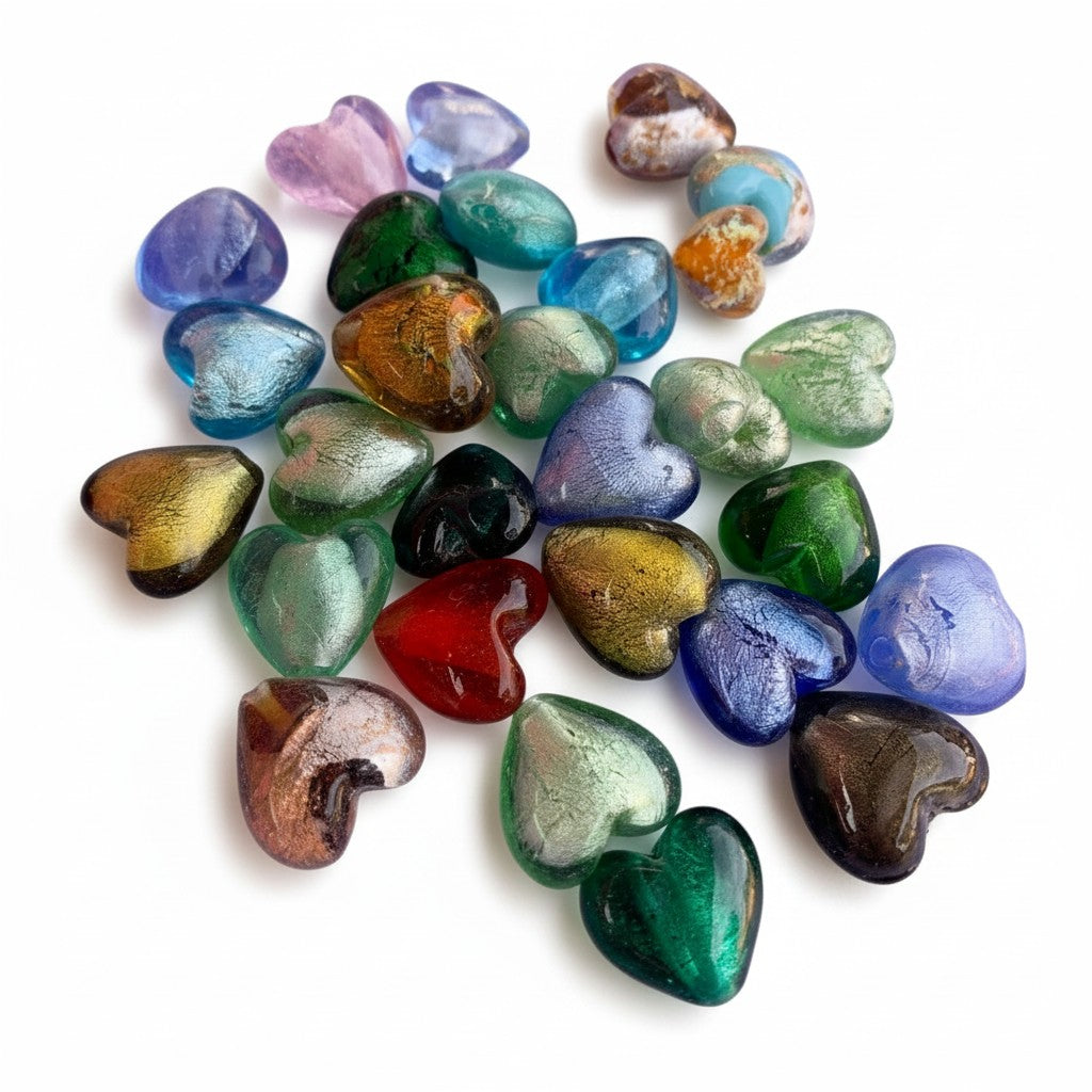 Lampwork Glass Heart Bead - Size 15-20mm