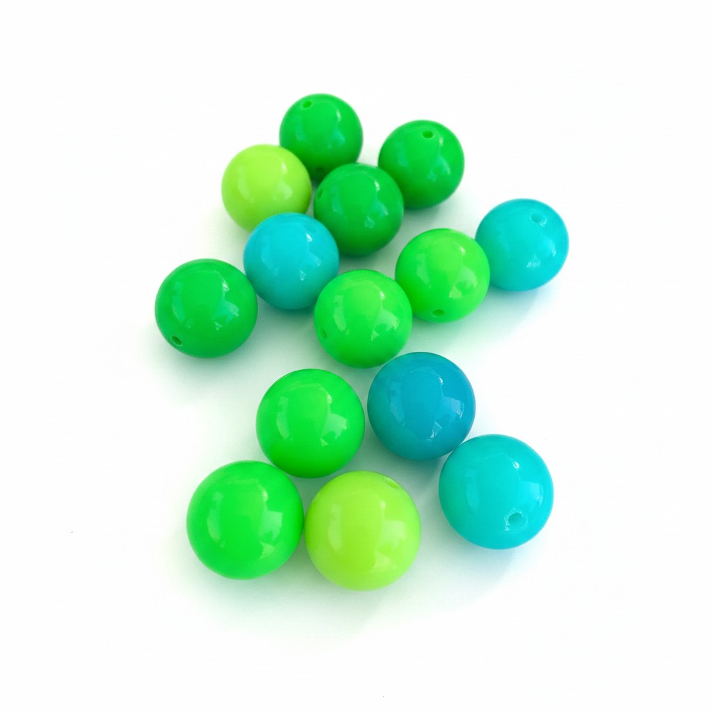 Mixed Colour Acrylic Bead - Size 16mm