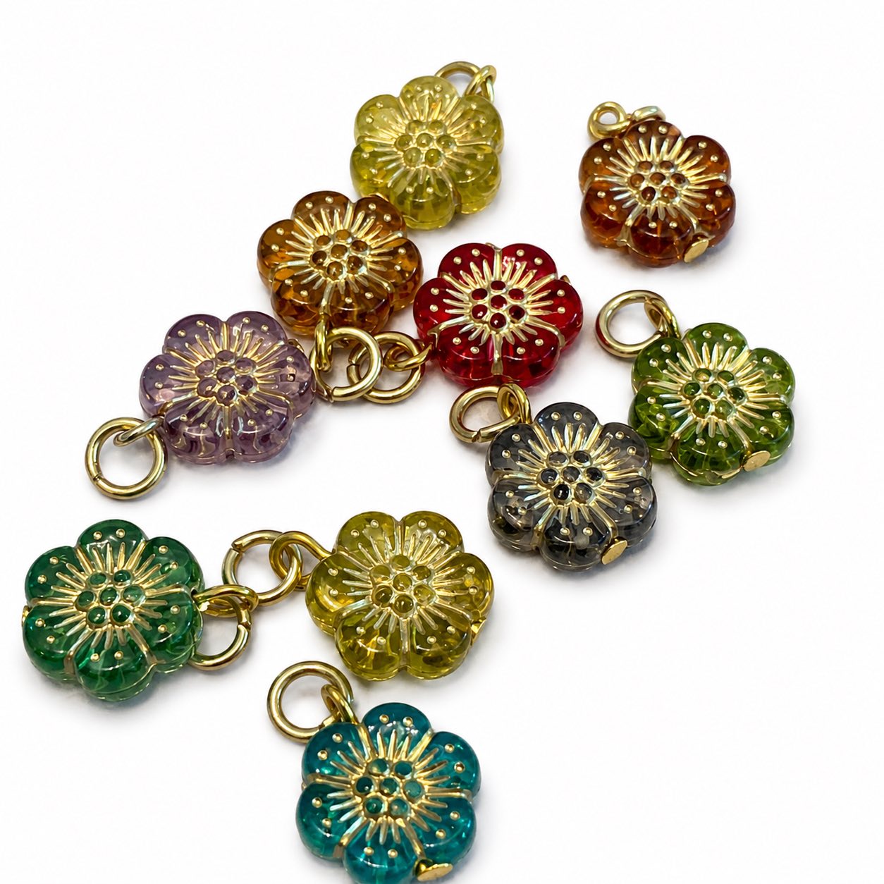 Flower Mixed Acrylic Charm - 10 Pack