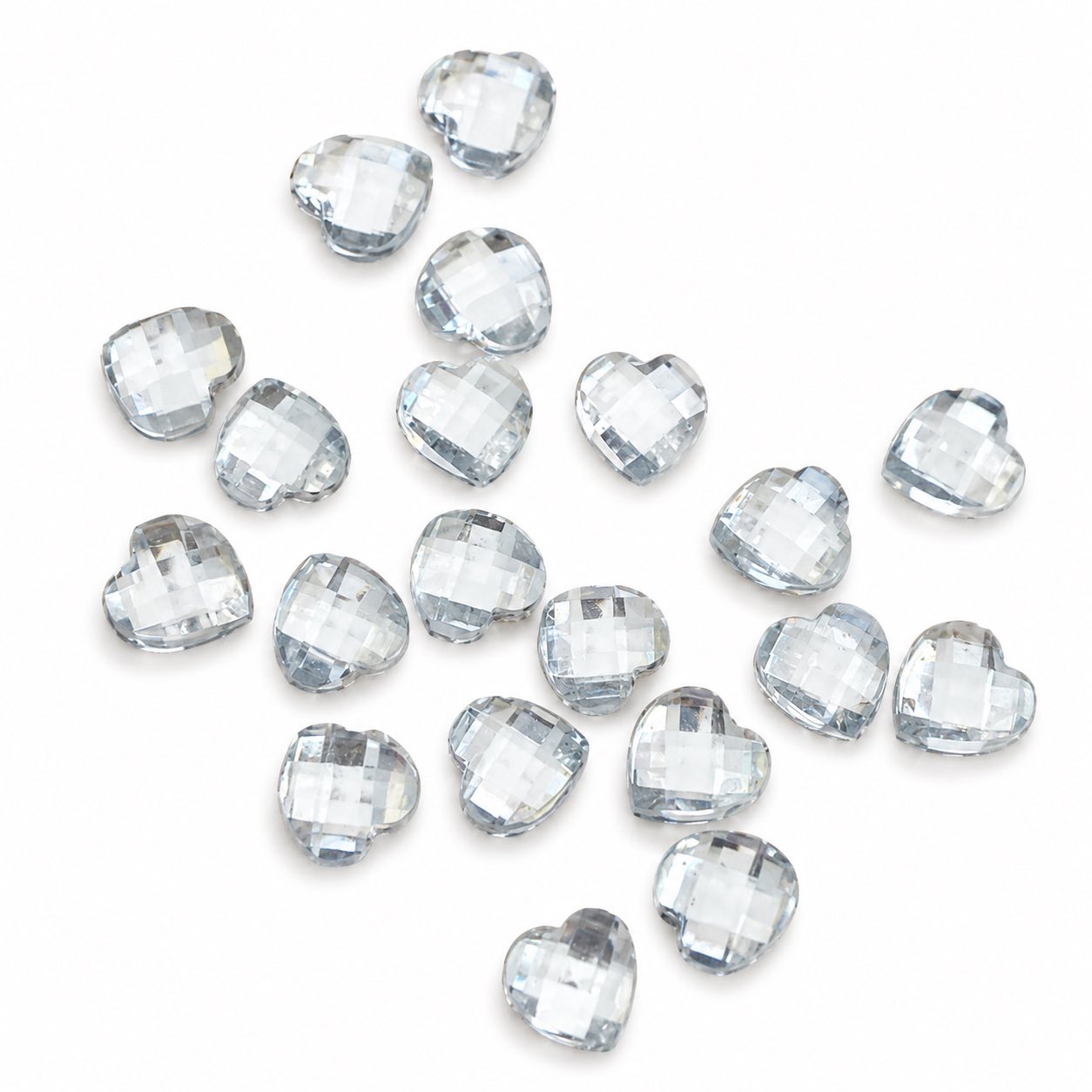 Heart Mirrored Embellishments - 20 Pack