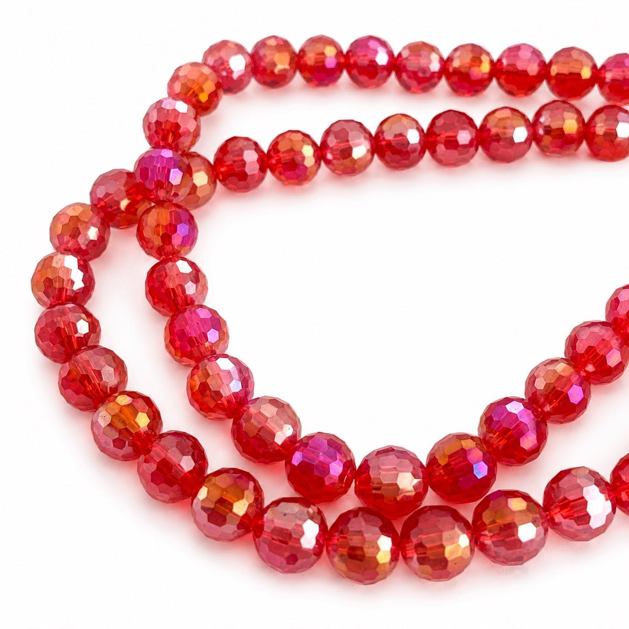 Strand of Glass Beads Disco Balls - Size 8mm