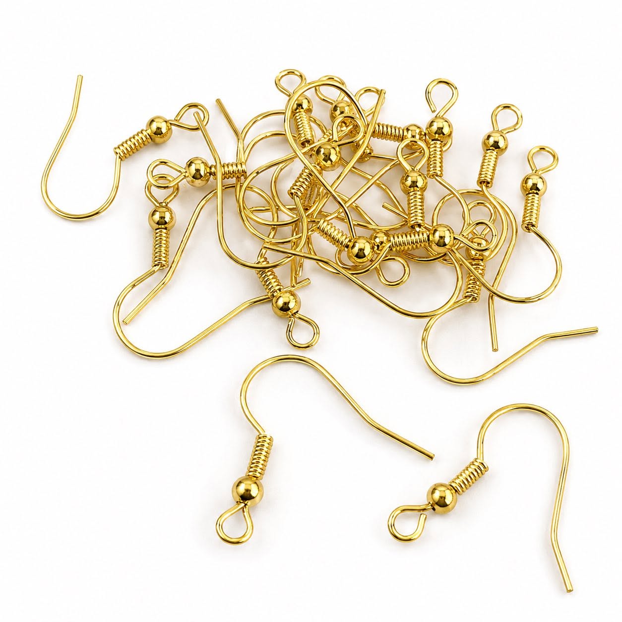 Earring Hooks Gold Tone - Pack of 10 Pairs