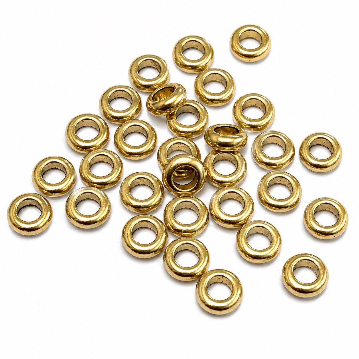 Rondelle Spacer Beads Golden - Pack of 30