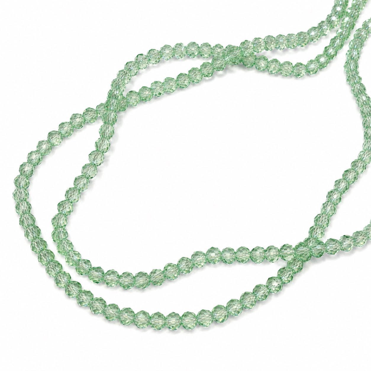 Strand of Light Green Glass Beads - Size 3mm