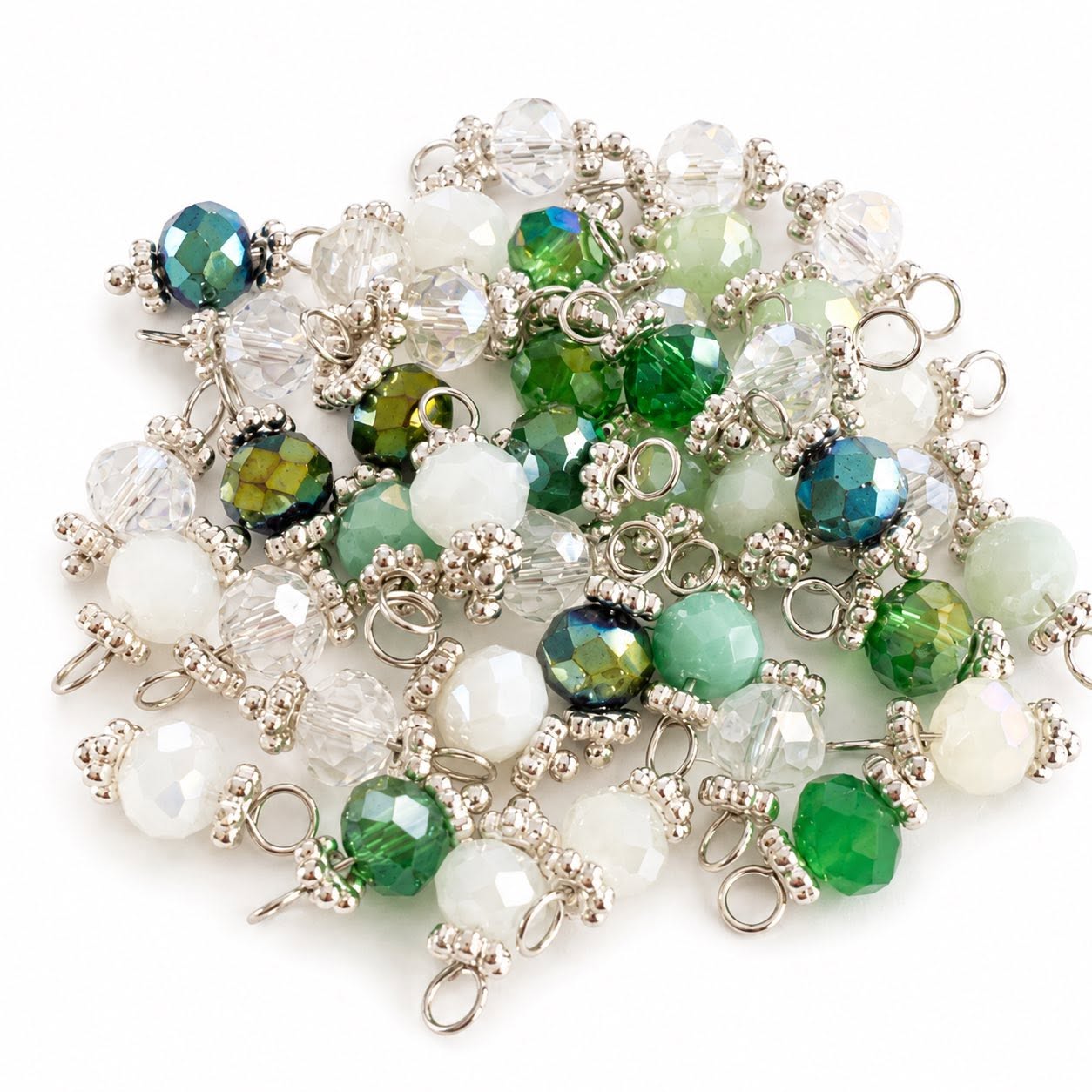 Bead Silver Plated Charm - Size 13mm