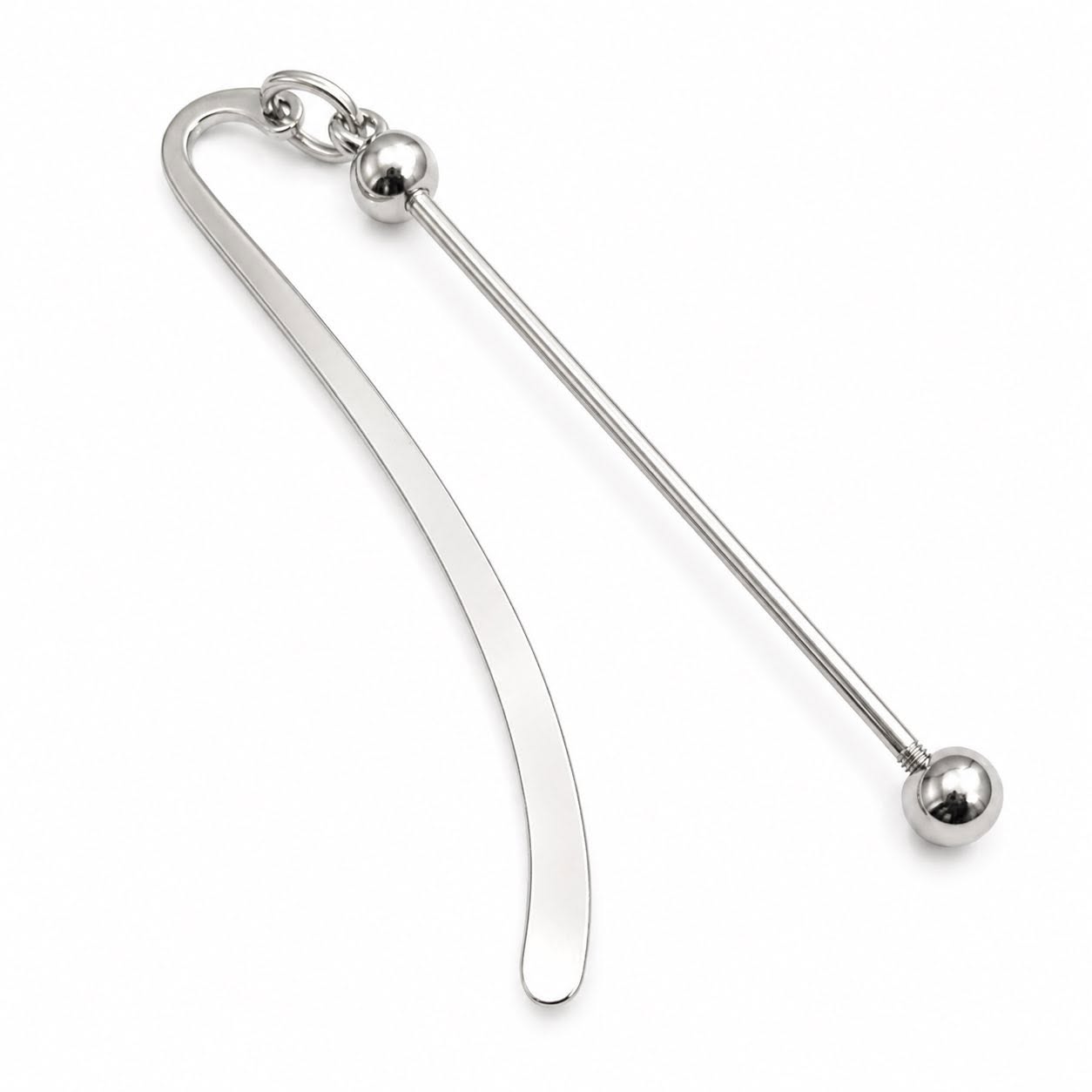 Beadable Book Mark - Silver