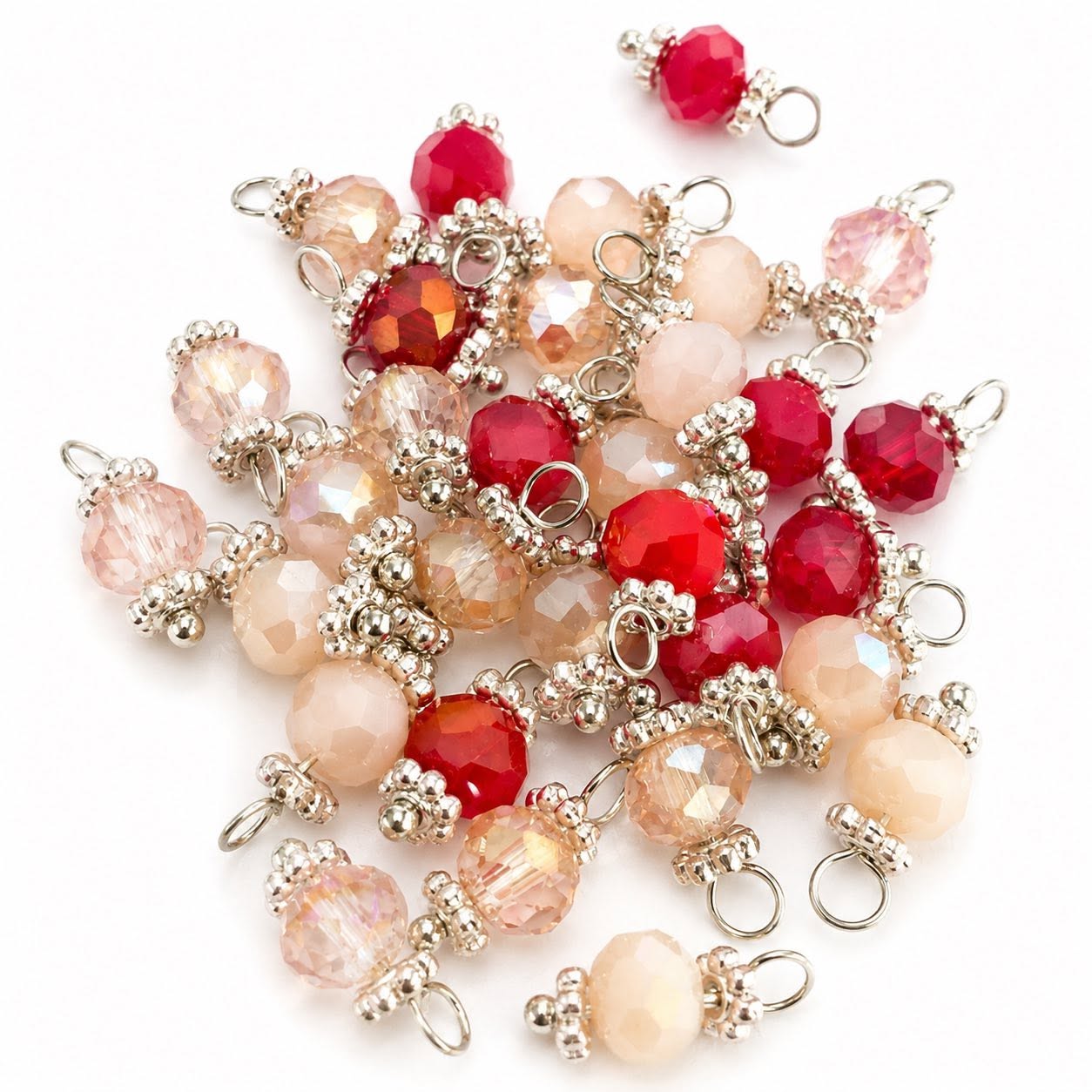 Bead Silver Plated Charm - Size 13mm