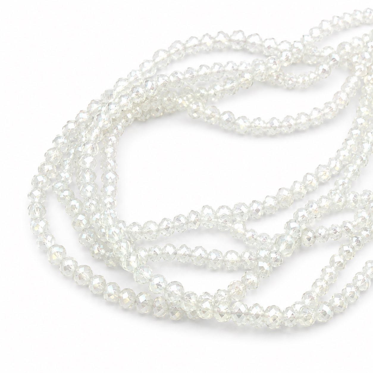 Strand of White Glass Beads - Size 3mm