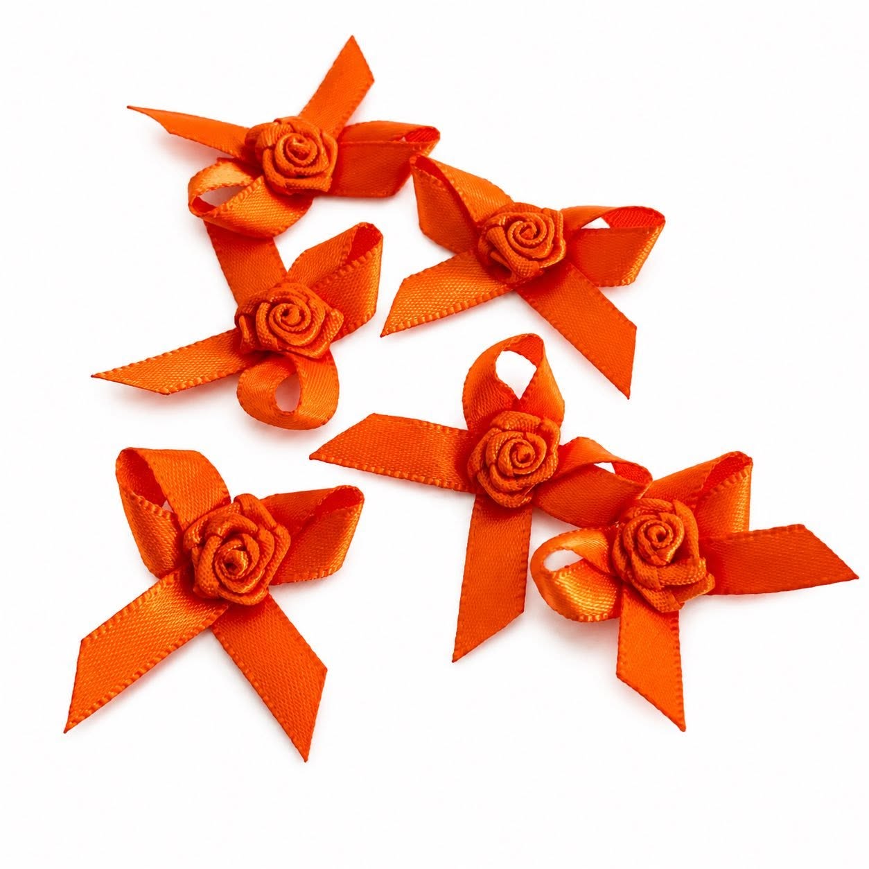 Orange Rose Bows- 6 Pack
