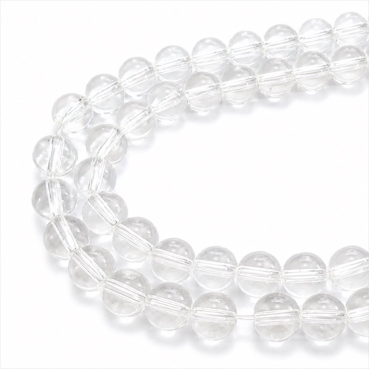 Strand of Clear Glass Beads - Size 8mm