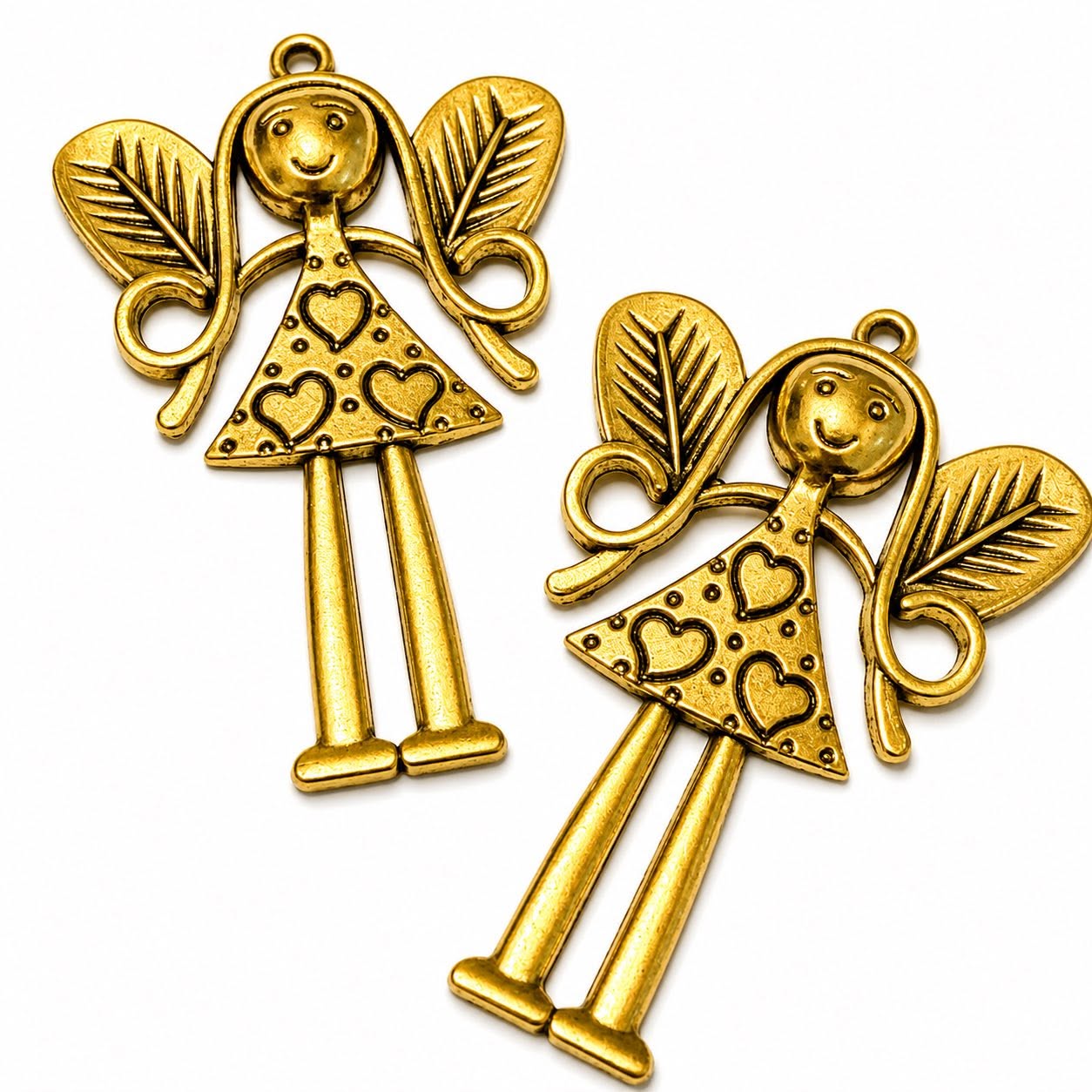Large Angel Golden Pendant - Size 80mm
