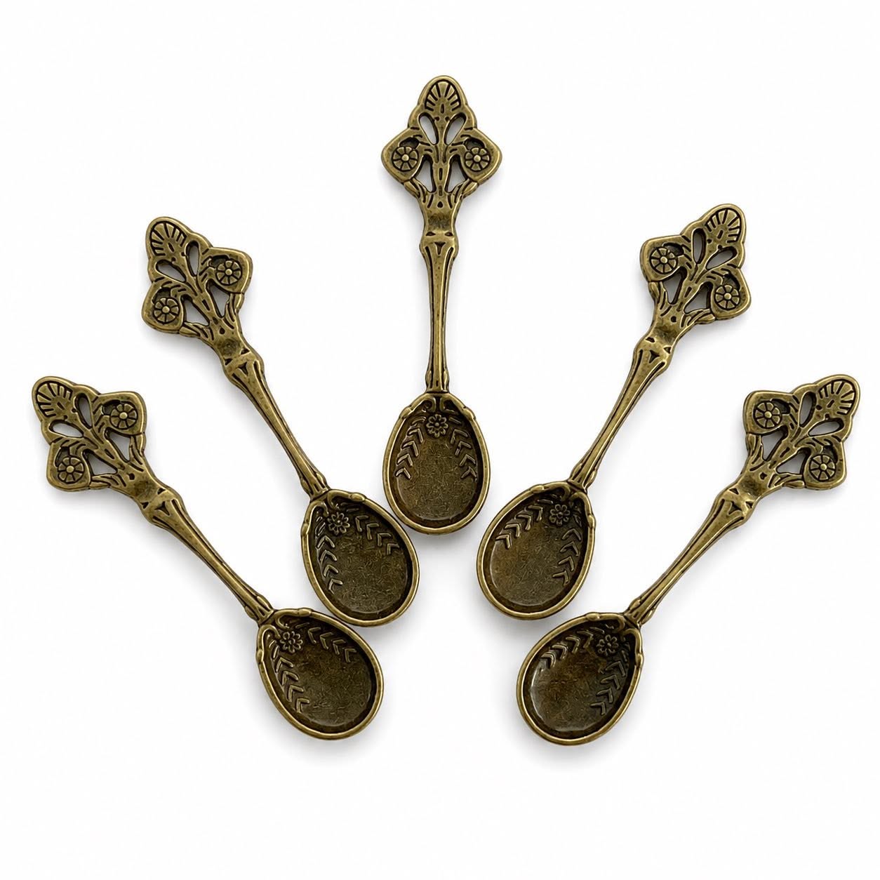 Spoon Antique Bronze Tone Pendant - 5 Pack