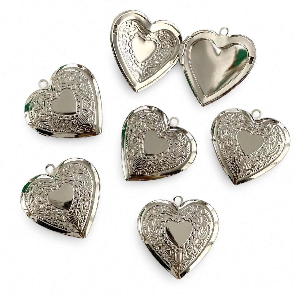 Heart Shaped Silver Plated Photo Locket - Size 30mm