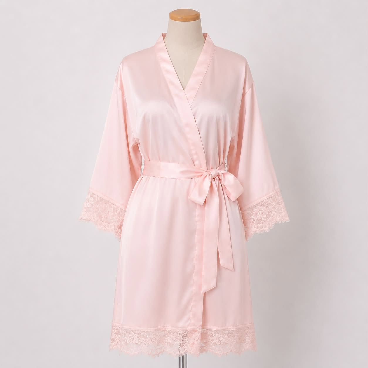 Satin Wedding Robe - Delicate Lace