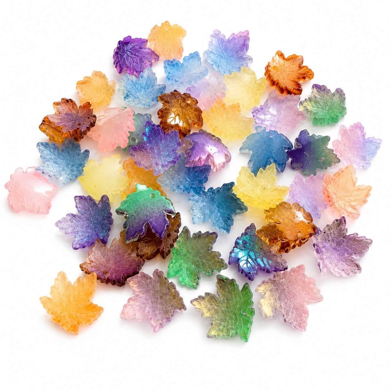 Maple Leaf Glass Bead - Size 15mm