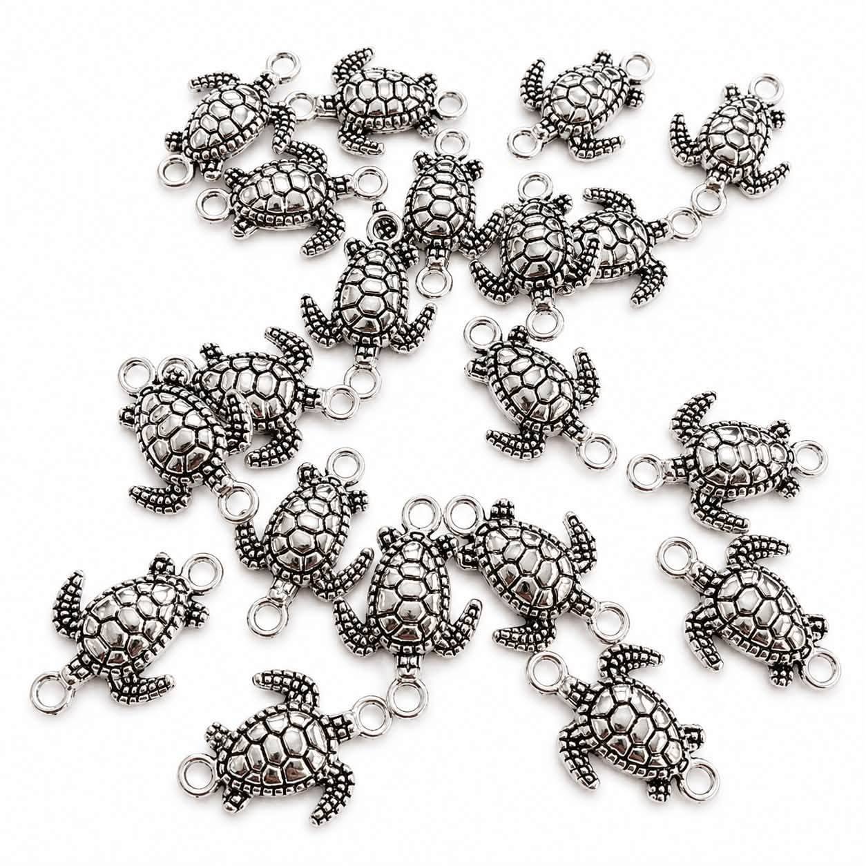 Turtle Double Connected Charm - Size 20mm