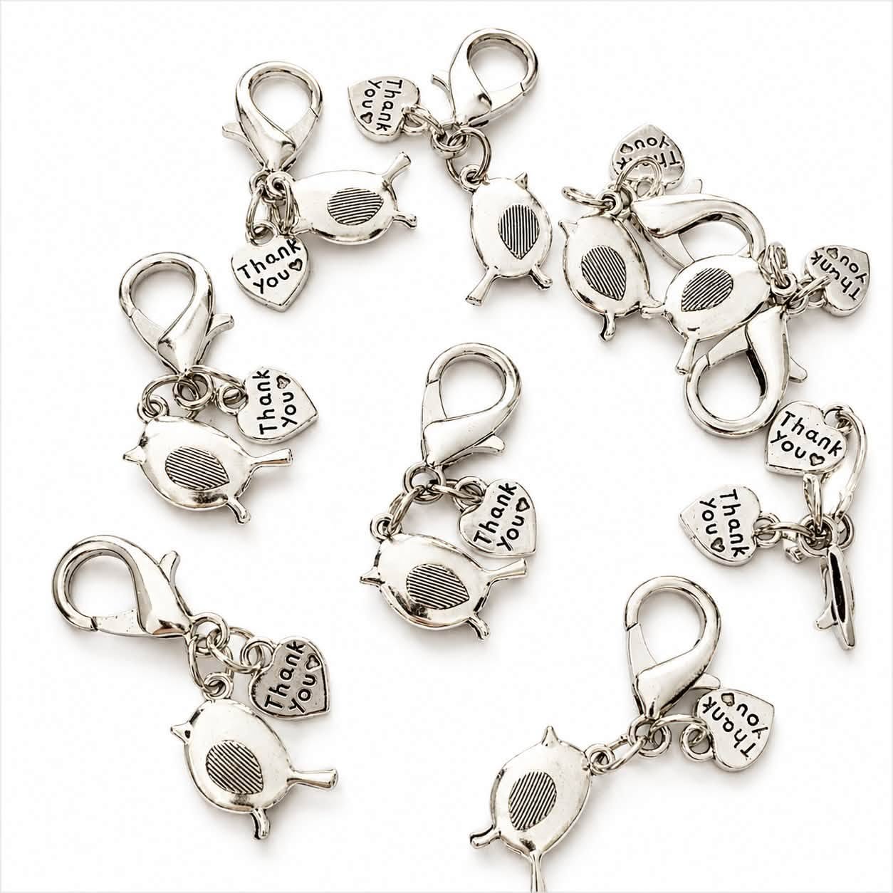 Robin Double Sided Thank You Charm - Size 40mm