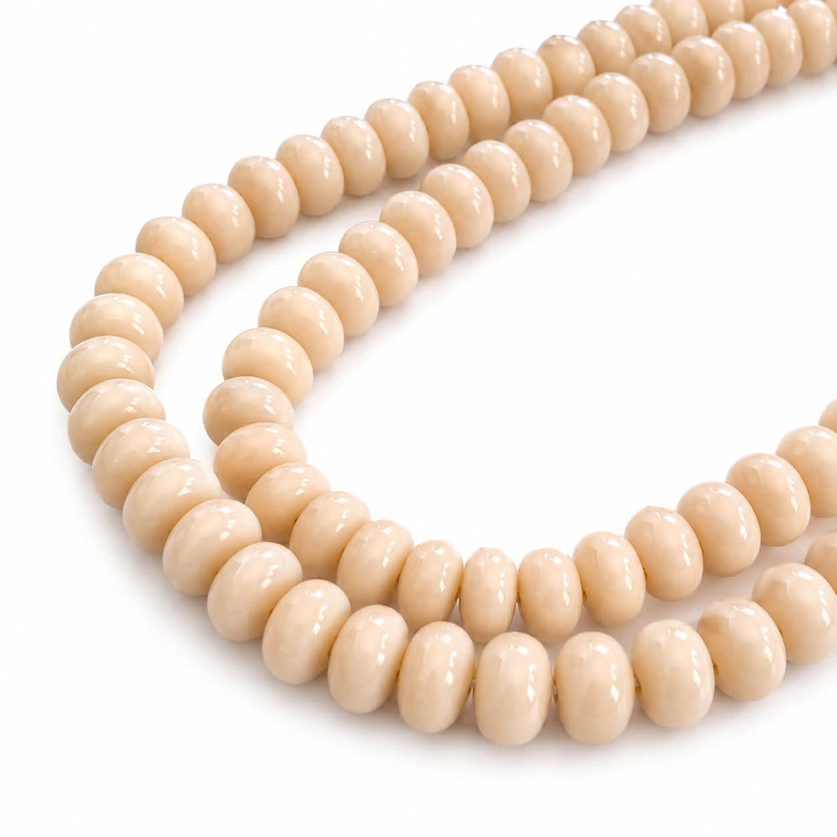 Strand of Glass Rondelle Beads - Size 8mm
