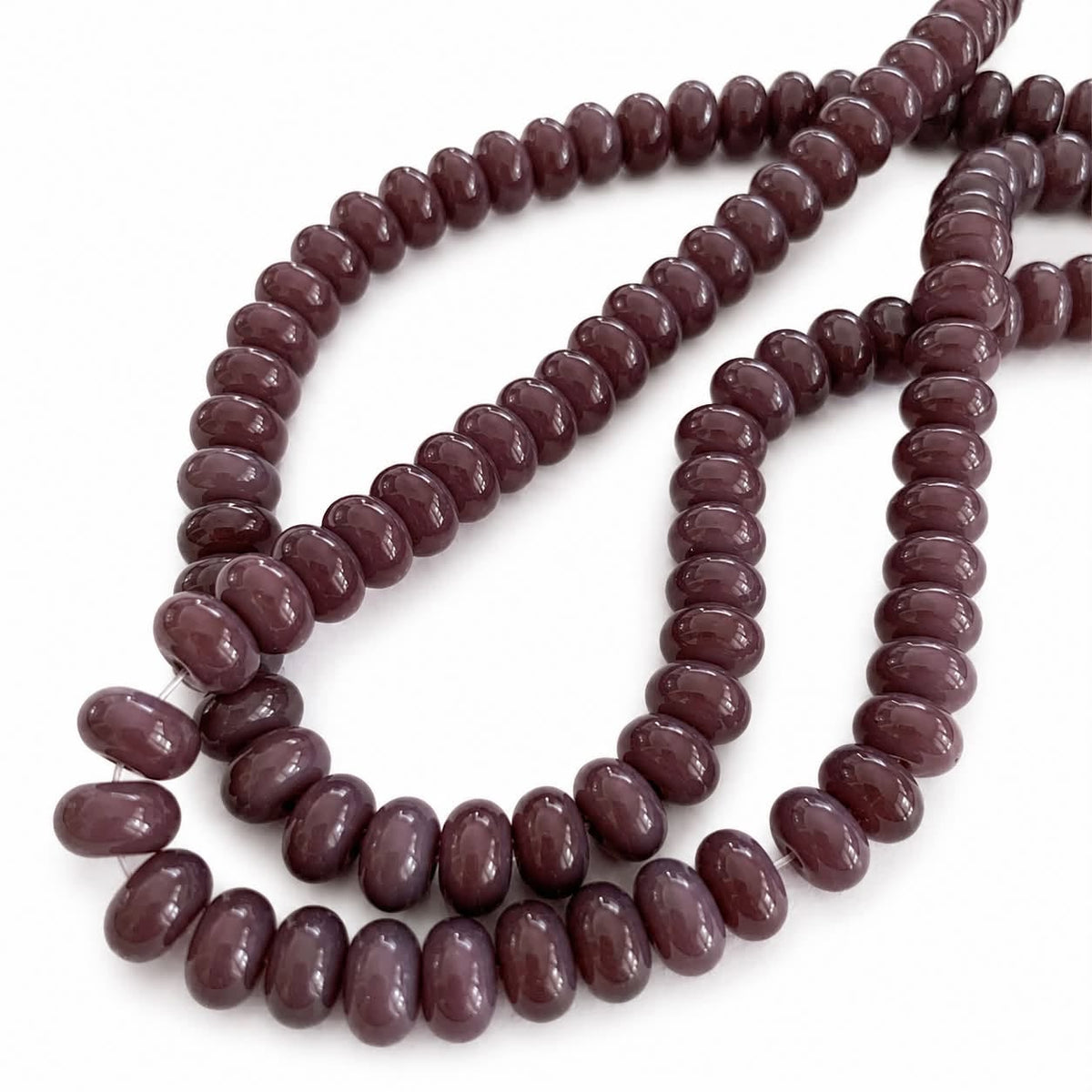 Strand of Glass Rondelle Beads - Size 8mm