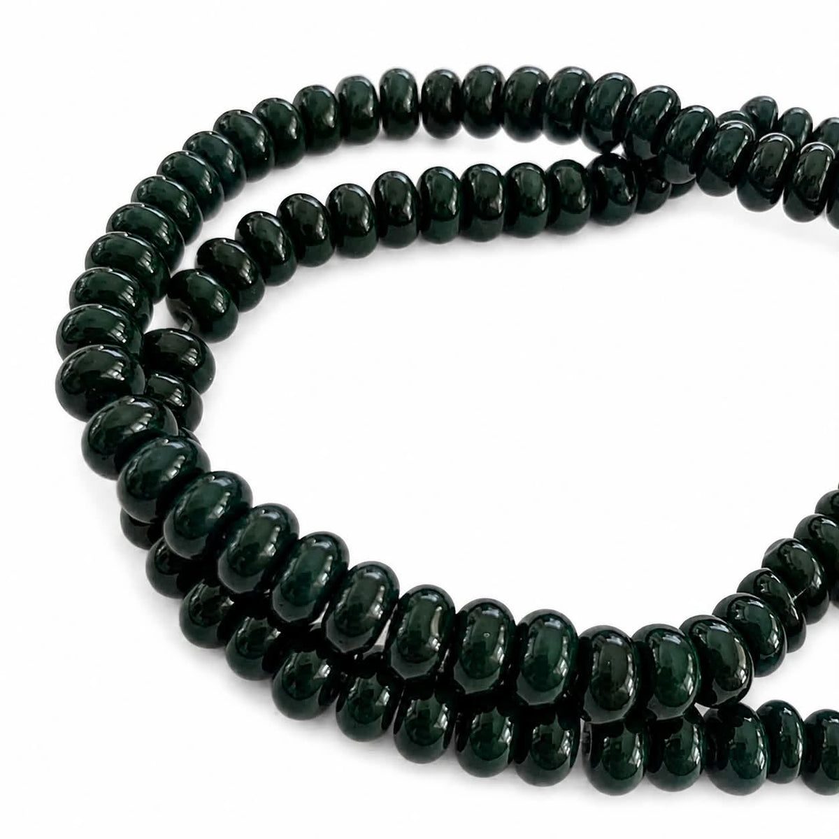 Strand of Glass Rondelle Beads - Size 8mm