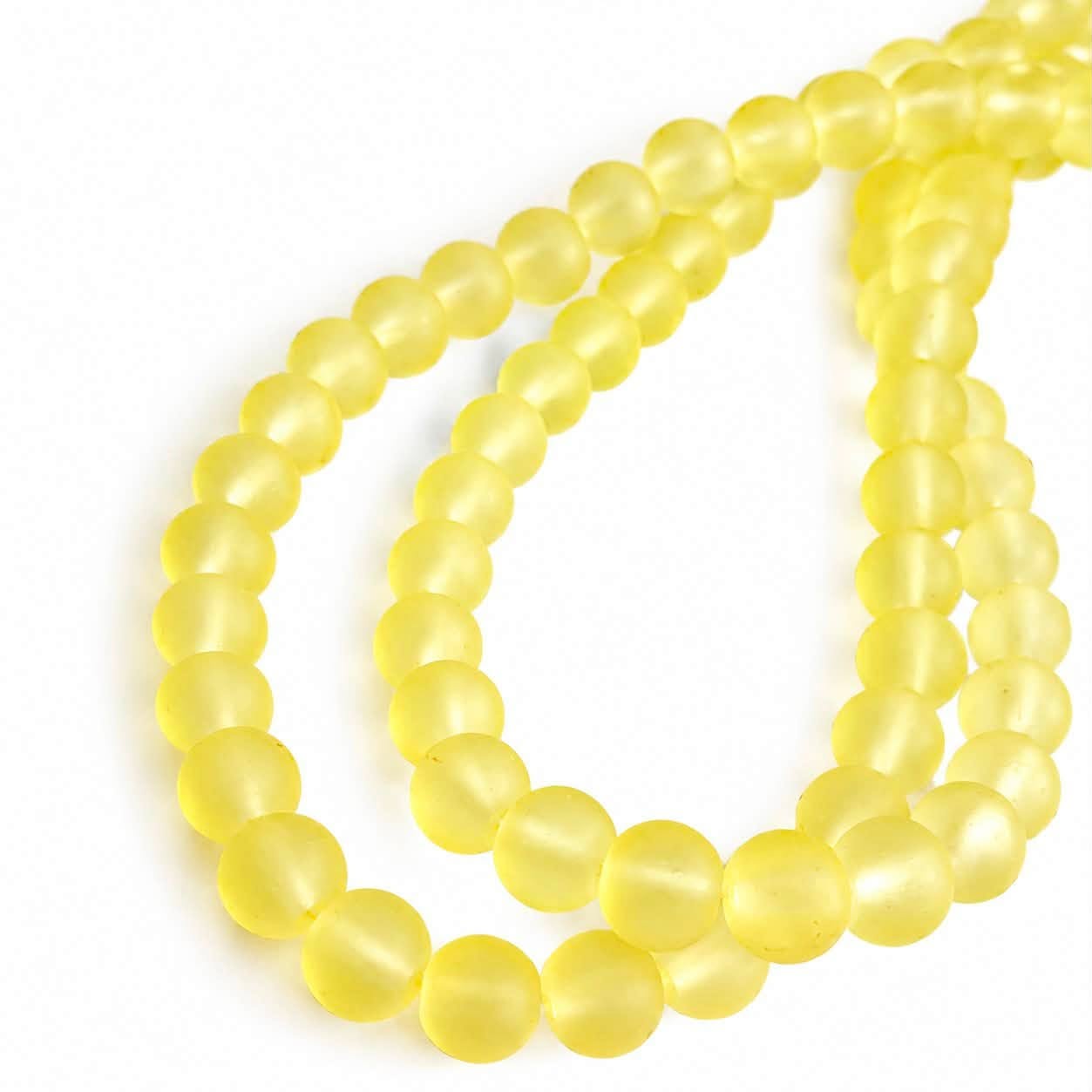 Strand of Frosted Glass Beads - Size 8mm