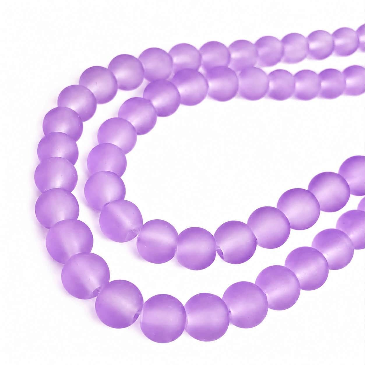 Strand of Frosted Glass Beads - Size 8mm