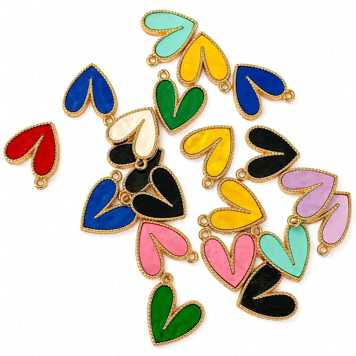 Heart Enamel Charm - Size 20mm