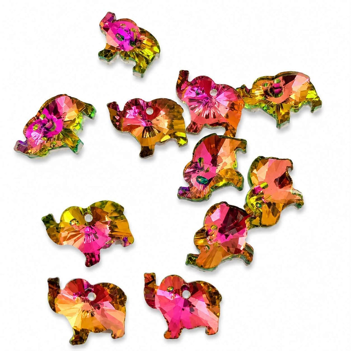 Glass AB Cut Elephant Bead - Size 15mm