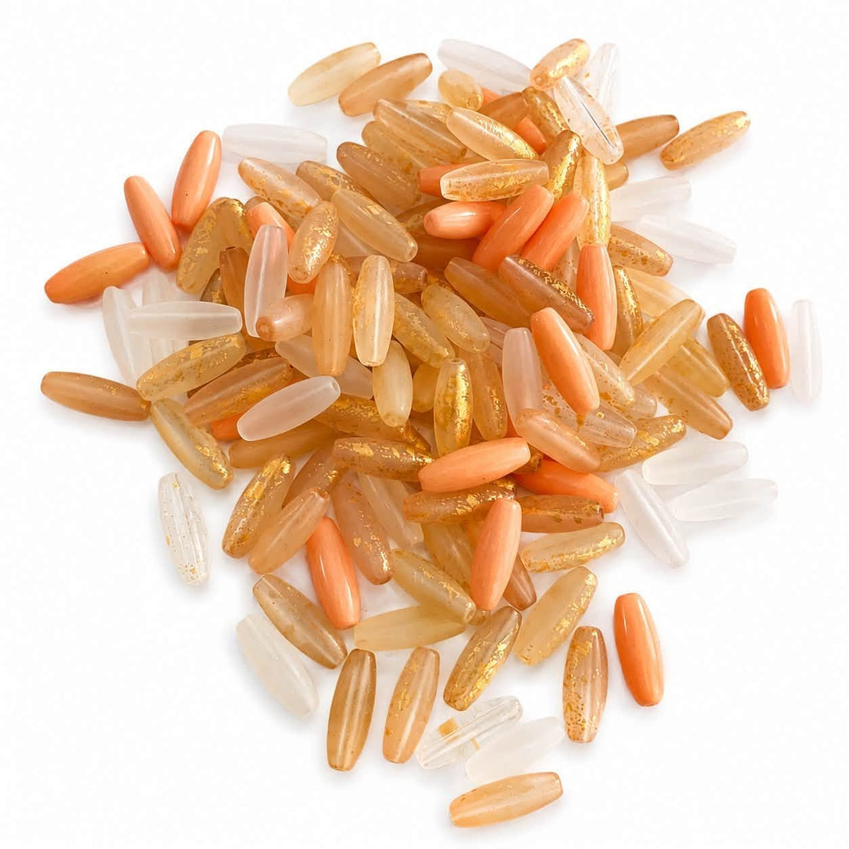 Rice Oblong Shaped Glass Beads - Size 12mm