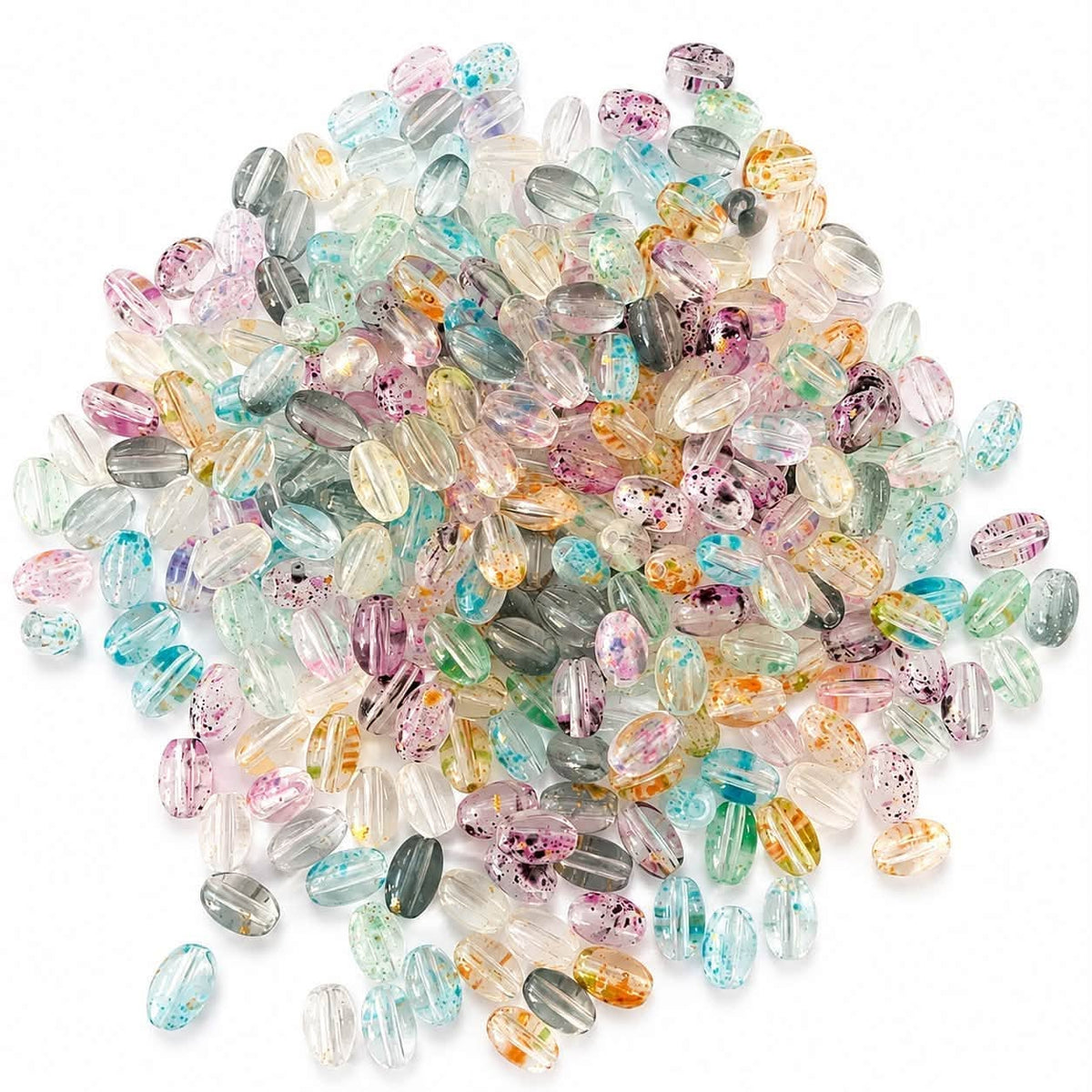 Rice Puff Shaped Glass Beads - Size 6mm
