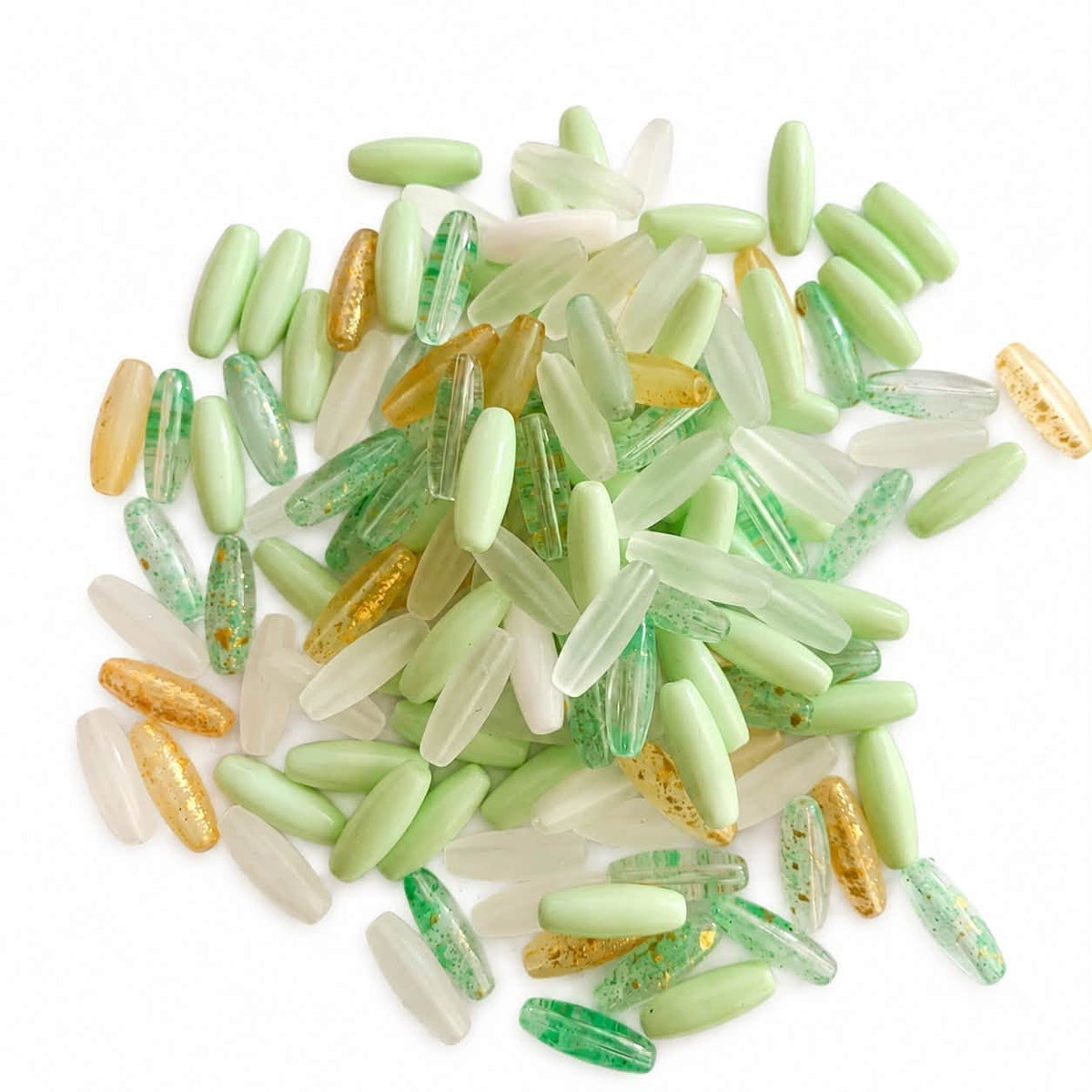 Rice Oblong Shaped Glass Beads - Size 12mm