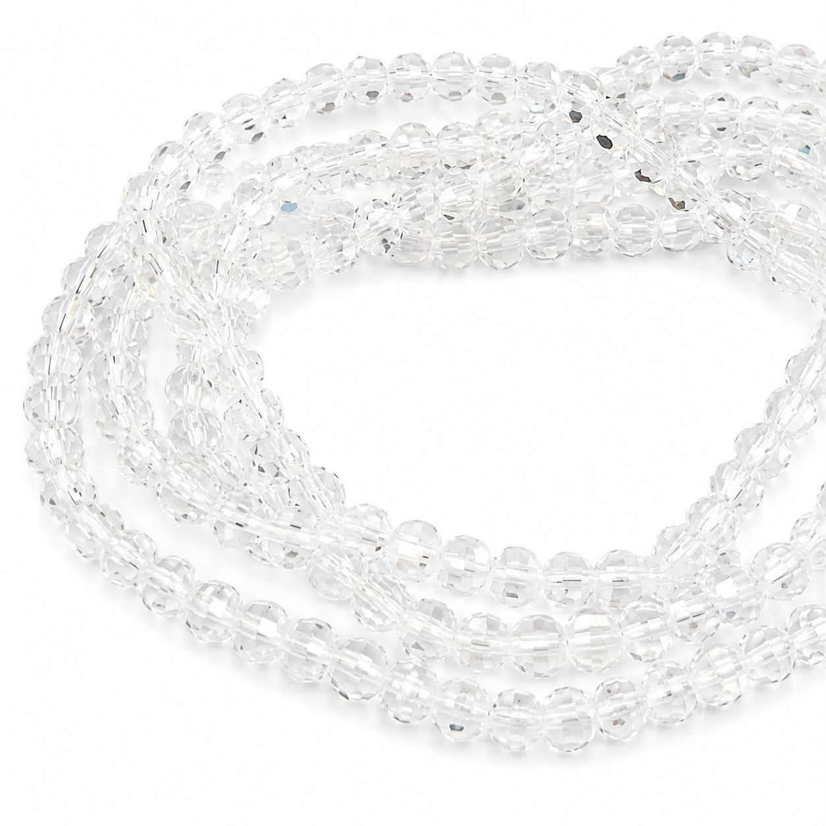 Strand of Clear Glass Beads - Size 4mm