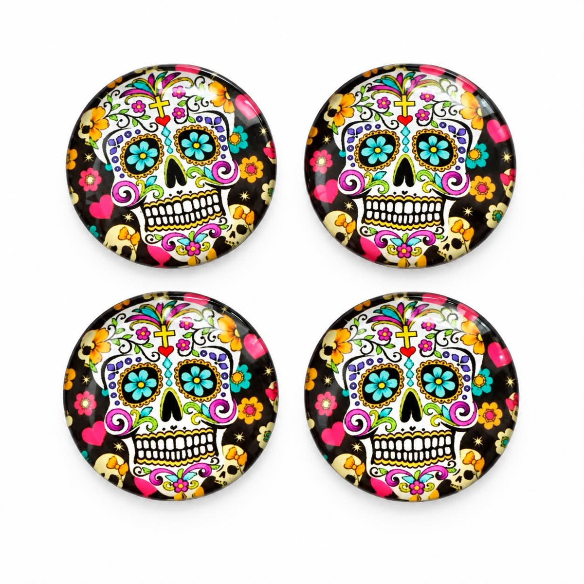 Sugar Skull Cabochons - 4 Pack