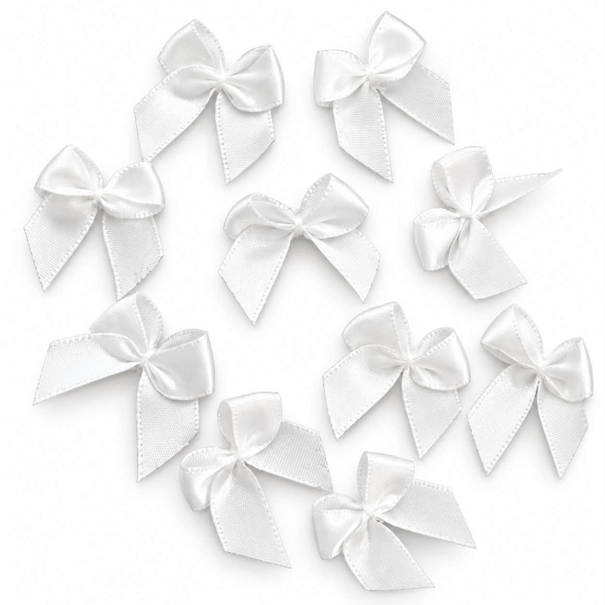White Ribbon Bow - 10 Pack