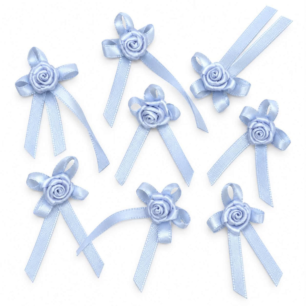 Pale Blue Ribbon Bows - 10 Pack