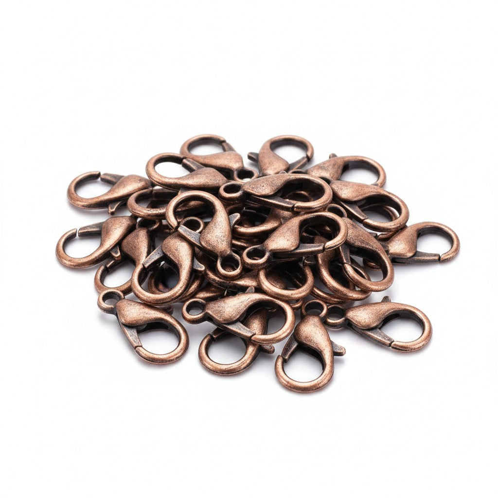 Lobster Red Copper Clasps - Pack of 25