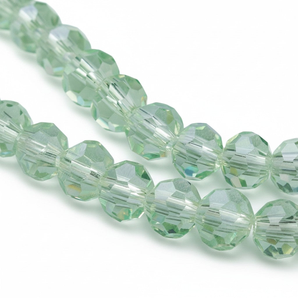 Strand of Pale Green Glass Beads - 4mm