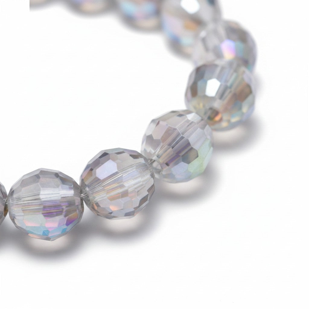 Strand of Faceted AB Glass Beads - 8mm