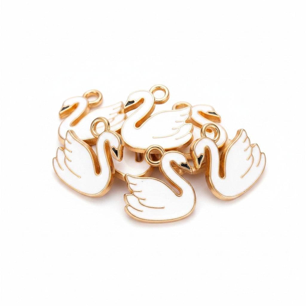 Swan Enamel Charm