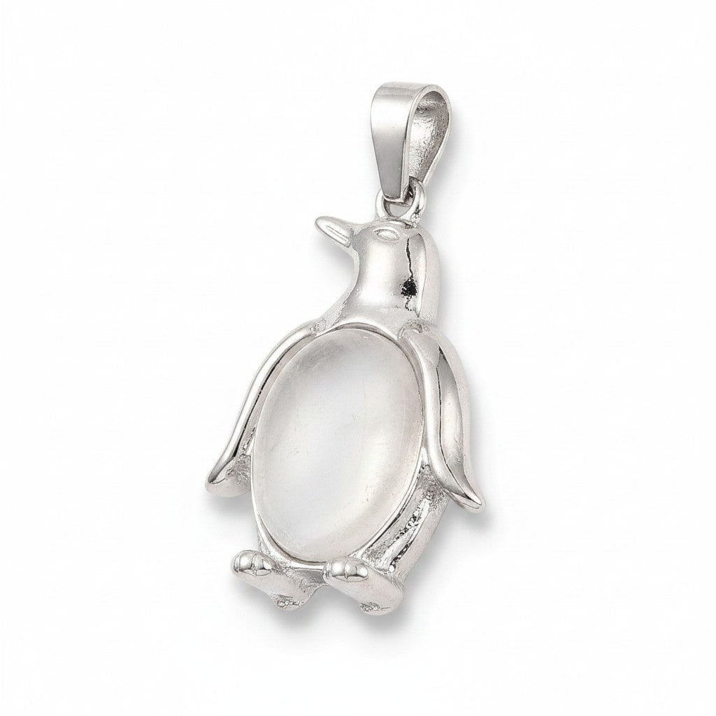 Penguin Gemstone Quartz Pendant
