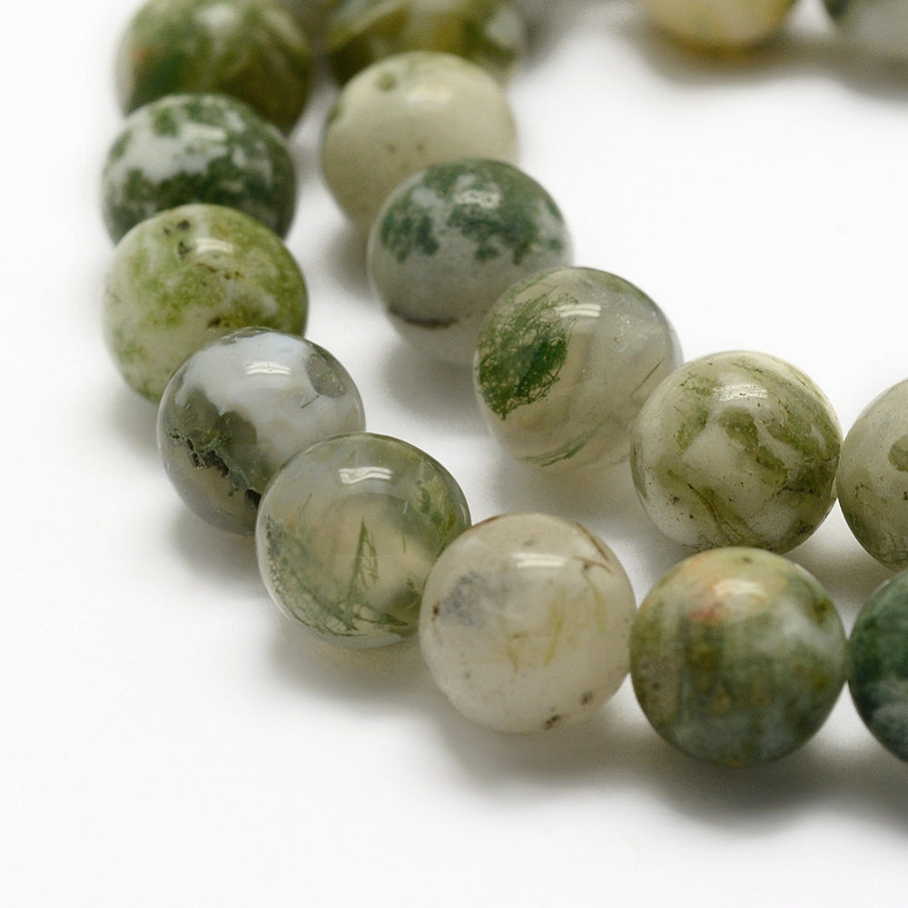 Strand of Tree Agate Gemstone Beads - 6mm