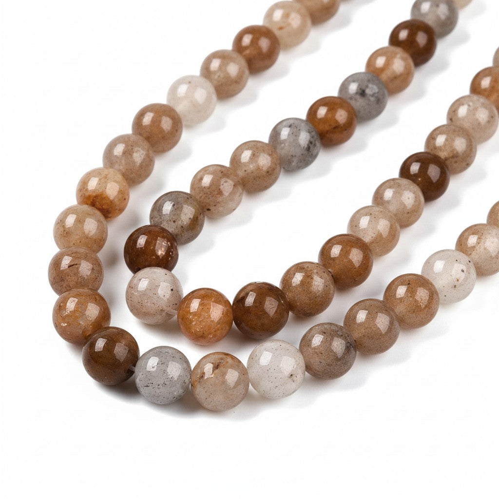 Strand of Sunstone Gemstone Beads - 8mm