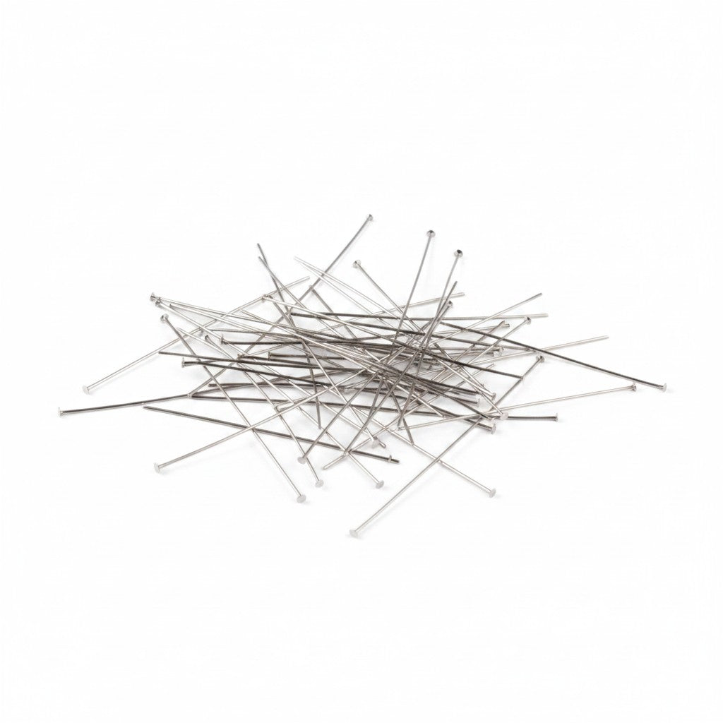 Head Pins 50mm Platinum - 20g Pack