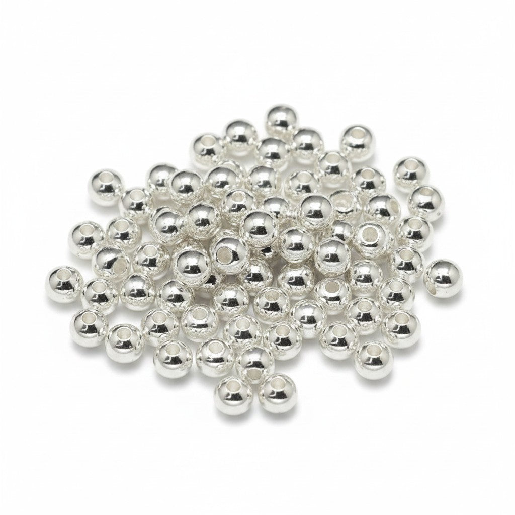 Spacer Beads - 6mm - Silver Plated - Pack of 20