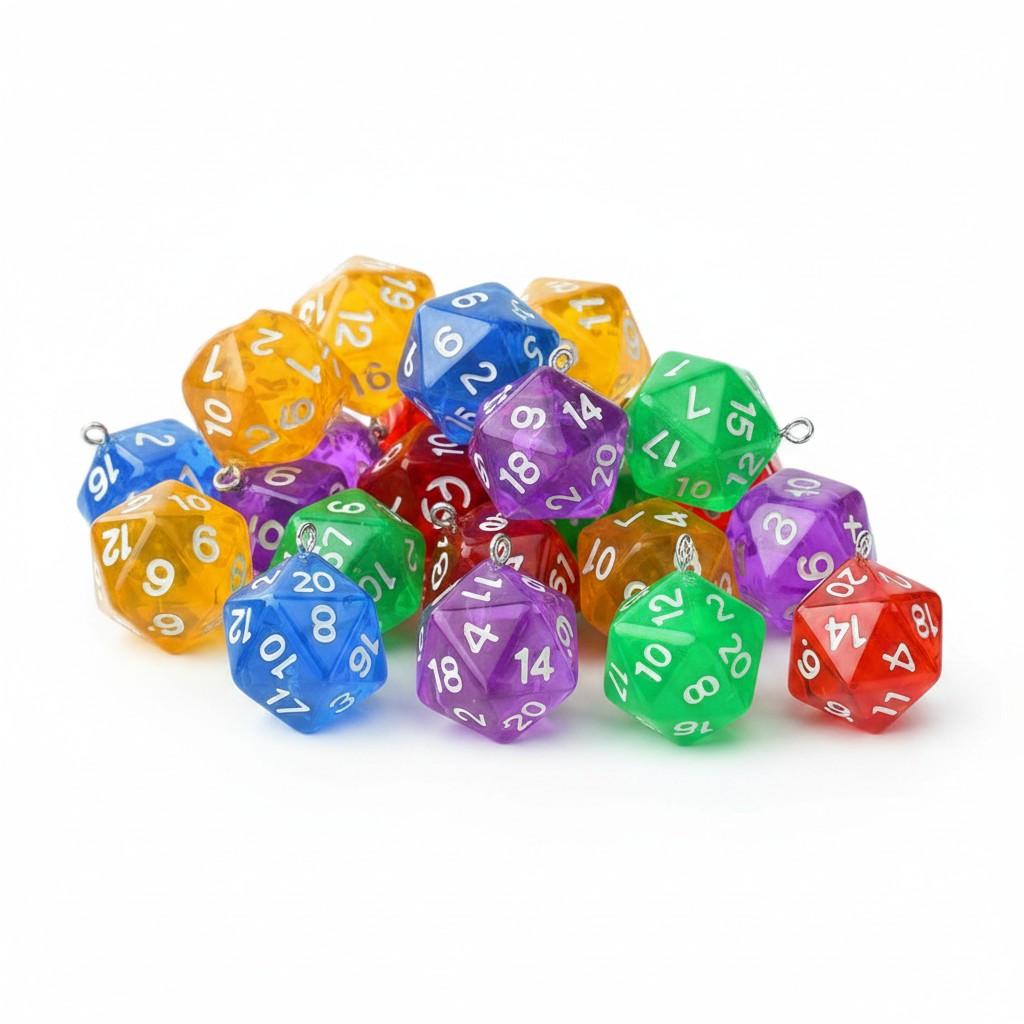 Polyhedral Dice Pendant - Size 28mm