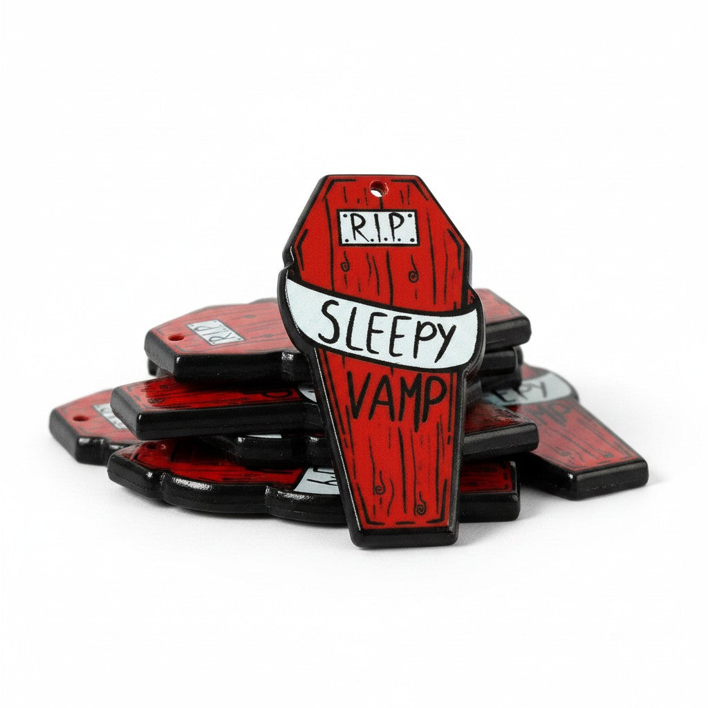 Vampire Coffin Acrylic Pendant - Size 46mm